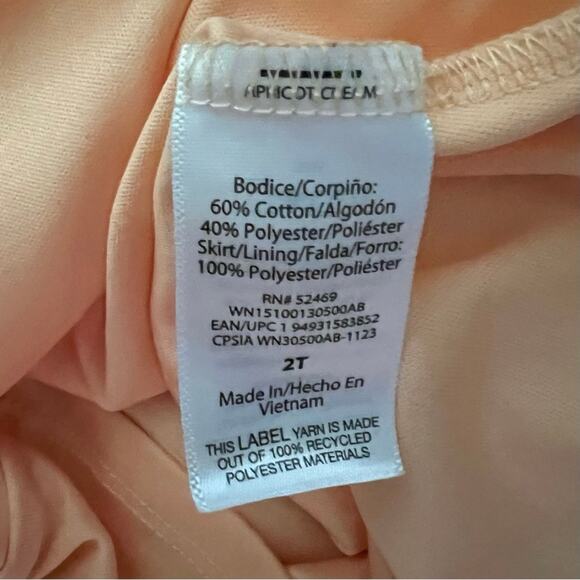 Wonder Nation Peach Tulle Tank Dress Toddler Girls 2T Sleeveless Summer Playwear - Picture 7 of 7